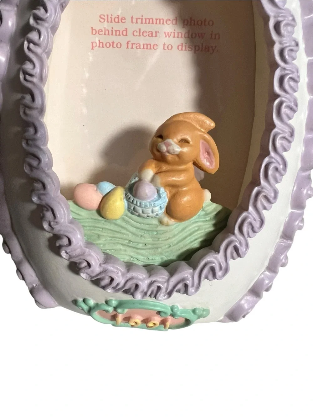 Vintage Avon 1991 Easter Memories Photo Frame Bunny Eggs‎ Spring 5.5” x 4”